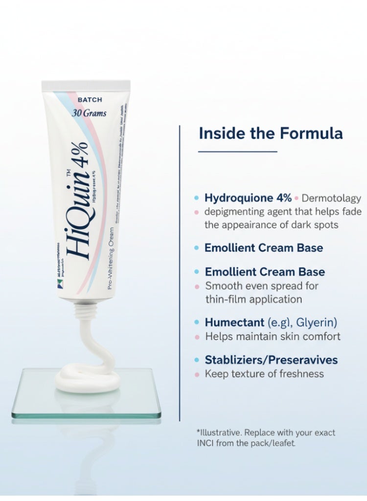 Jamjoom Medical solution Hi Queen 4% Skin Lightening Cream 30g – Reduces Dark Spots, Brightens Uneven Skin Tone, Fades Pigmentation, Smooth Radiant Skin - Image 4
