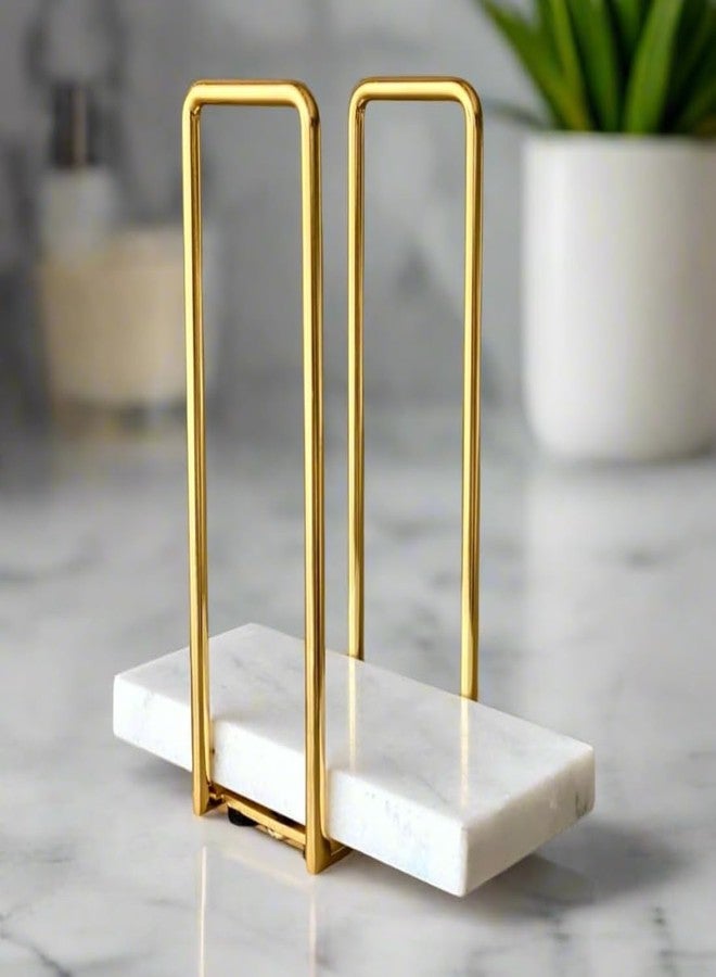 MASON HOME Imperial Napkin Holder White & Gold - 1pc - L 25.4" x B 17.8" x H 7.6" | Bathroom - Kitchen - Bedroom - Washbasin | Towel - Kitchen Roll - Paper Towel | Home Décor | Organizer | Stand - Image 2