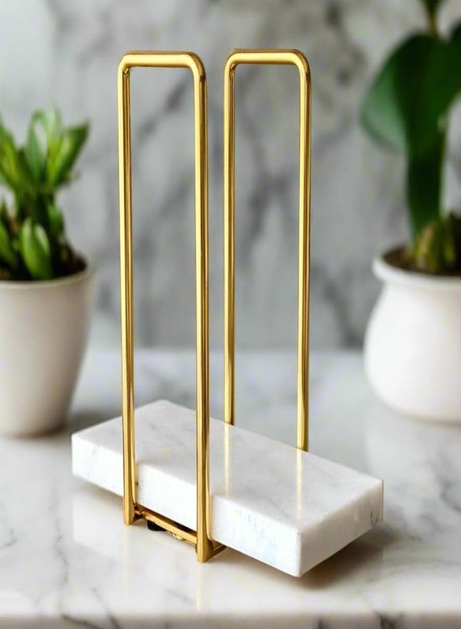 MASON HOME Imperial Napkin Holder White & Gold - 1pc - L 25.4" x B 17.8" x H 7.6" | Bathroom - Kitchen - Bedroom - Washbasin | Towel - Kitchen Roll - Paper Towel | Home Décor | Organizer | Stand - Image 4