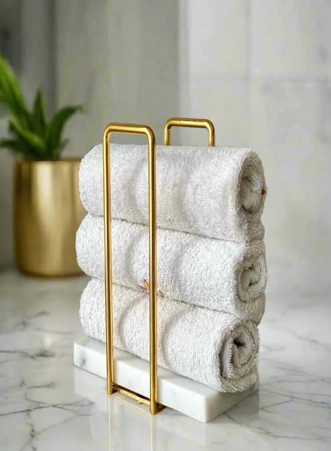 MASON HOME Imperial Napkin Holder White & Gold - 1pc - L 25.4" x B 17.8" x H 7.6" | Bathroom - Kitchen - Bedroom - Washbasin | Towel - Kitchen Roll - Paper Towel | Home Décor | Organizer | Stand - Image 1