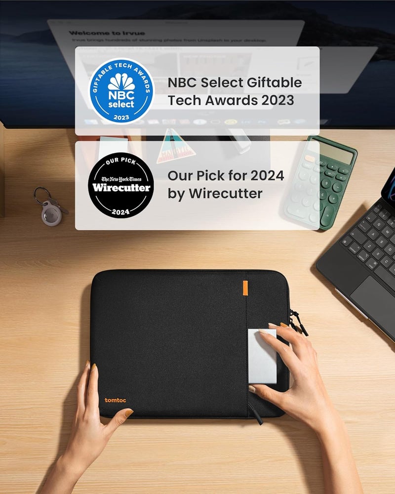 Tomtoc Defender-B13 Tablet Sleeve (12.9 Inch), Black - Image 2