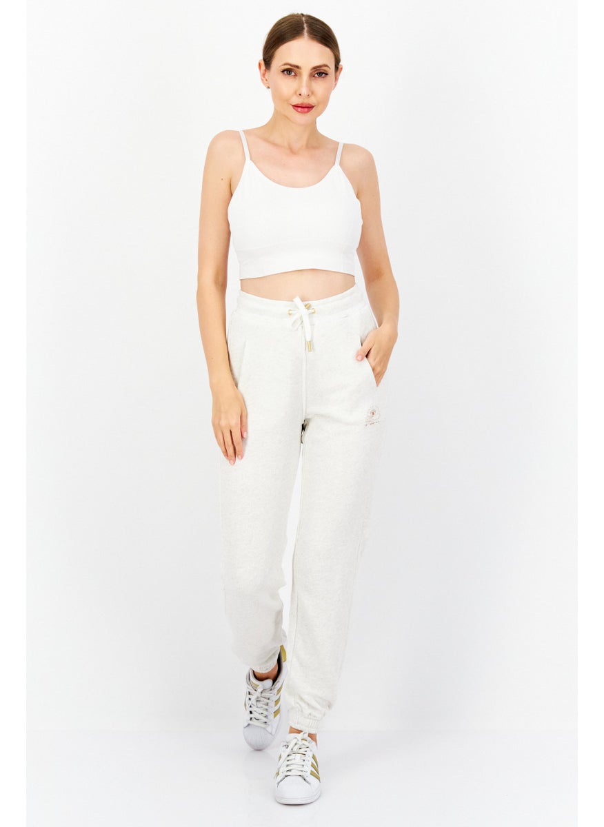 O'NEILL Women Regular Fit Drawstring Brand Logo Jogger Pant, Heather White  - Image 4