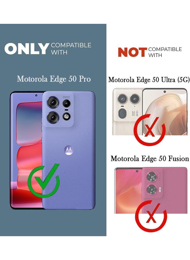 Case Up Case For Motorola Edge 50 Pro Crystal Clear Tactical Back Cover Case With 360 Degree Protection, Shockproof Bumper Protective Phone Cover, Anti-Scratch Hard PC Back (Clear) - Image 2