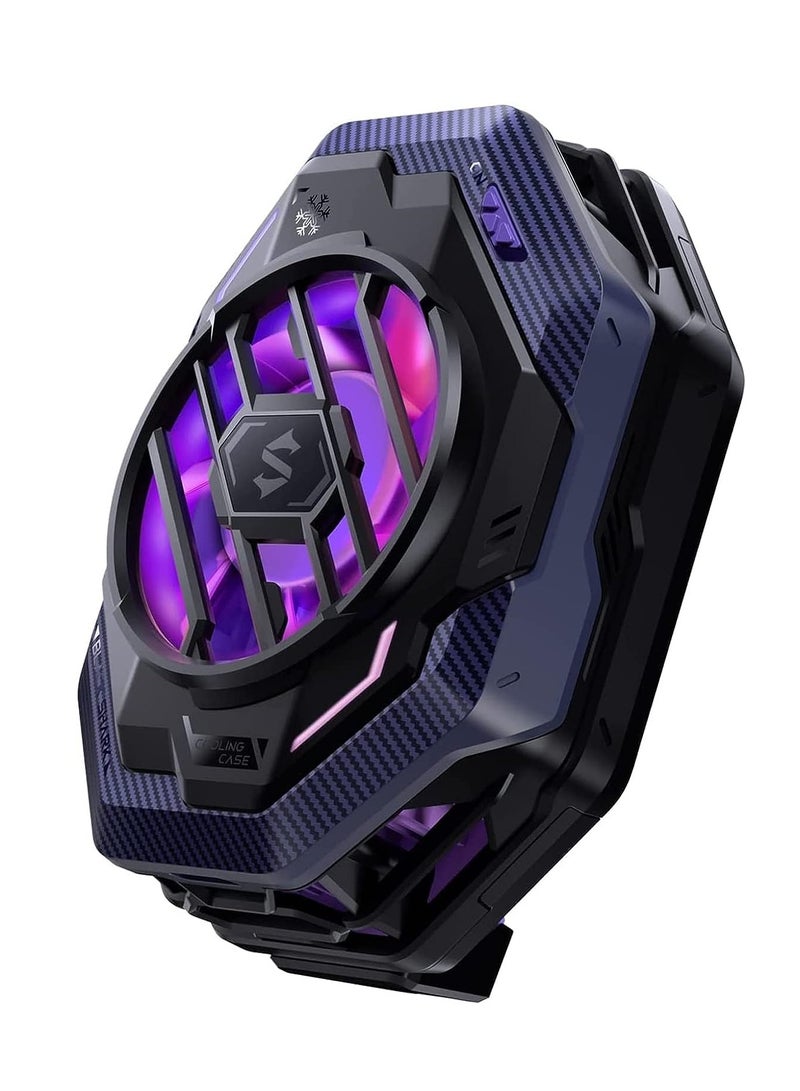 بلاك شارك مبرد الهاتف المحمول Fun Cooler 3 Pro بقوة 20 وات مع مبرد سريع التبريد للهواتف المحمولة مزود بمصابيح RGB و7 مراوح شفرة لنظام iOS وAndroid باللون الأسود - Image 1