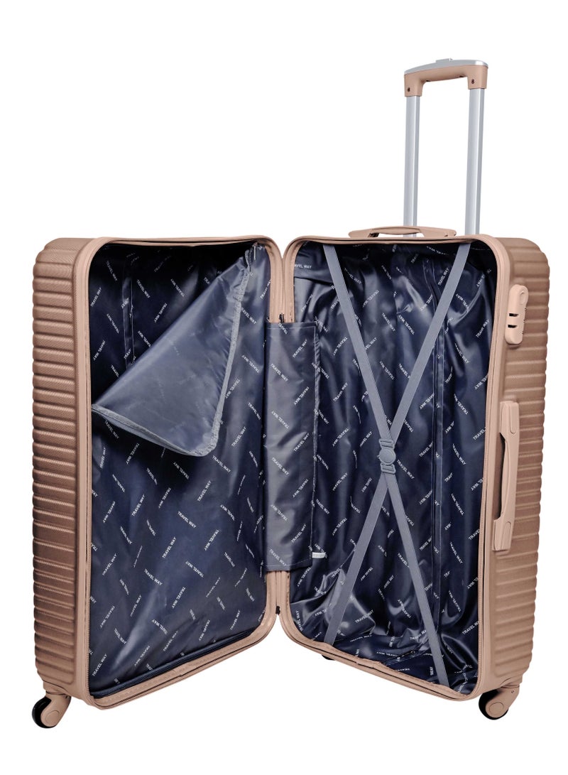 TrekKit Lightweight Carryon Luggage Bag - Hardshell Suitcase Spinner Luggage for Travel | ABS Luggage with 4 Spinner Wheels (Golden, 20 Inches (51 cm)) - Image 3