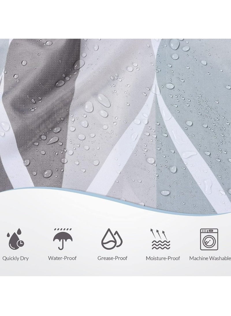 Thickened Water Proof Quick Drying Shower Curtain Set 72 x 72 Inches with 12 Rustproof Hooks and for Bathroom Shower,Grey Polyester Shower Curtain - Image 5
