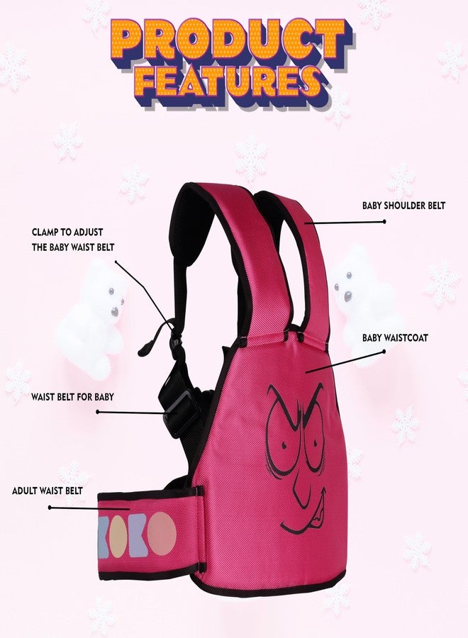 Koko Two Wheeler Adjustable Child Safety Belt for Baby Boys and Baby Girls with Double Buckles - Up to Age 6 (Pink) - Image 3