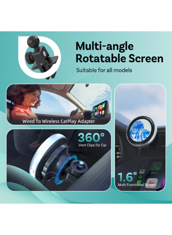 Ottocast CarPlay Clip Wireless Adapter - Seamless Apple CarPlay for iPhone, Plug & Play, Clips to Vent, Custom Screen, Fresh Scent. - Image 3