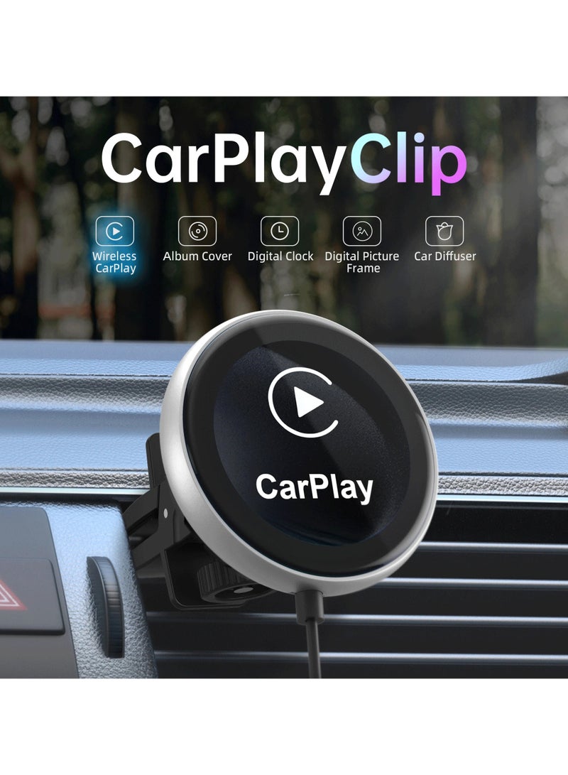 Ottocast CarPlay Clip Wireless Adapter - Seamless Apple CarPlay for iPhone, Plug & Play, Clips to Vent, Custom Screen, Fresh Scent. - Image 1