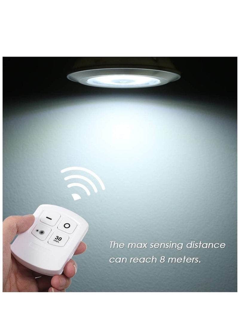 ماركة غير محددة 1 واط COB LED عفريت ضوء 6 حزمة مع جهاز تحكم عن بعد سطوع قابل للتعديل لاسلكي عكس الضوء التحكم باللمس تحت إضاءة الخزانة تعمل بالبطارية. (أبيض، 6 عبوات 01)  - Image 3