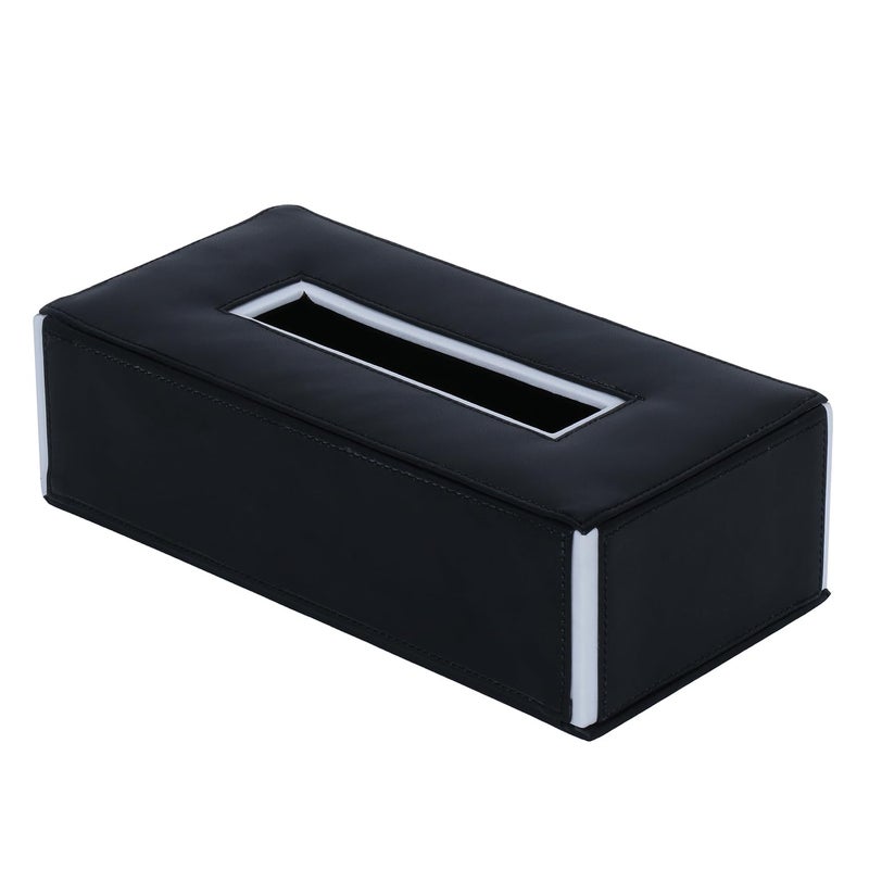 RICHTER Leatherette Black Stripes Tissue Box Holder/Cover - Image 3