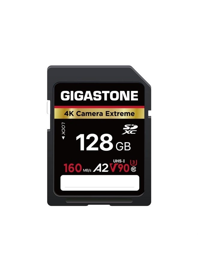 Gigastone 128GB SD Card, Camera Extreme, A2 V90 U3 SDXC Memory Card High Speed UHD Video Compatible with Canon Nikon Sony Panasonic Digital Camera, with 1 Mini case - Image 1