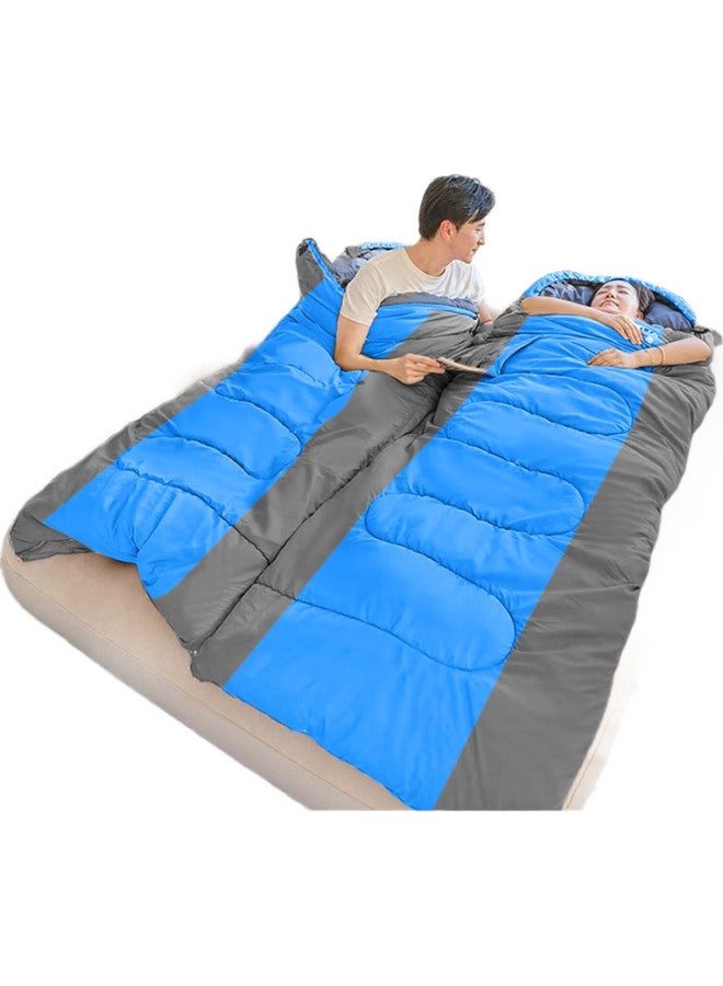 BeiJiLang Sleeping Bag For Adults, Outdoor Travel, Winter Warmth, Indoor Camping, Cotton Sleeping Bag, Thickened, Nap, Dirt-Proof, Blue, 1.8Kg - Image 3
