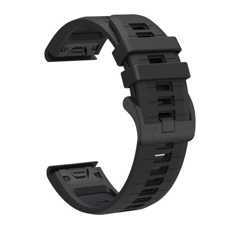 S-TOP For Garmin 26mm Two Color Quick Release Silicone Watch Band with Tool(Black Dark Grey) - Image 2