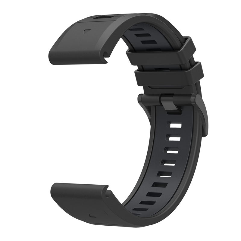 S-TOP For Garmin 26mm Two Color Quick Release Silicone Watch Band with Tool(Black Dark Grey) - Image 3