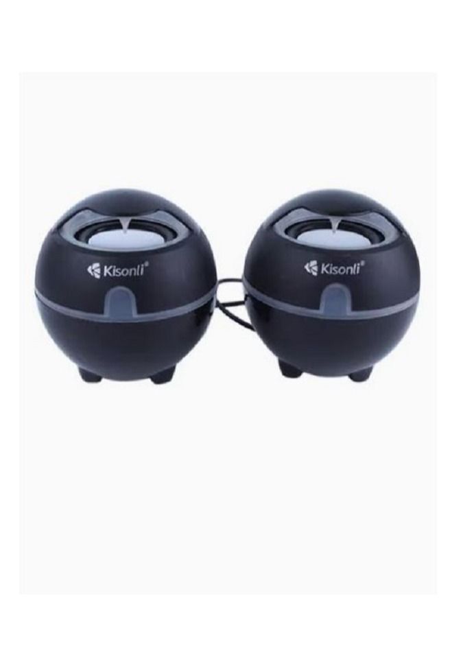 Kisonli Speaker System 2.0Speaker Rated Power 3W*2 Maximum Power 3.5W S-999 Blac - Image 1