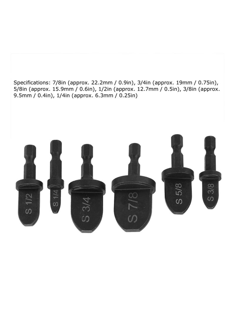 SYOSI Air Conditioner Pipe Expanding Drill Bit Set, (6Pcs, Hexagonal Shank) Bearing Steel Swaging Tool Portable Copper Tubing Flaring Drill Bit Multi-Size Copper Pipe Expander Set for HVAC Air Conditioner - Image 4