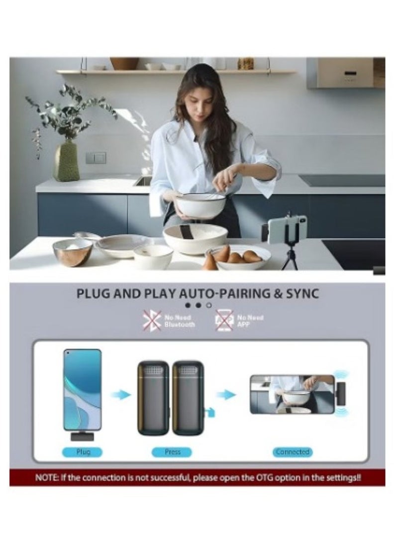 Wireless lavalier microphone for Type-C mobile phones, USB-C iPhone 15 charging case, noise- - Image 3