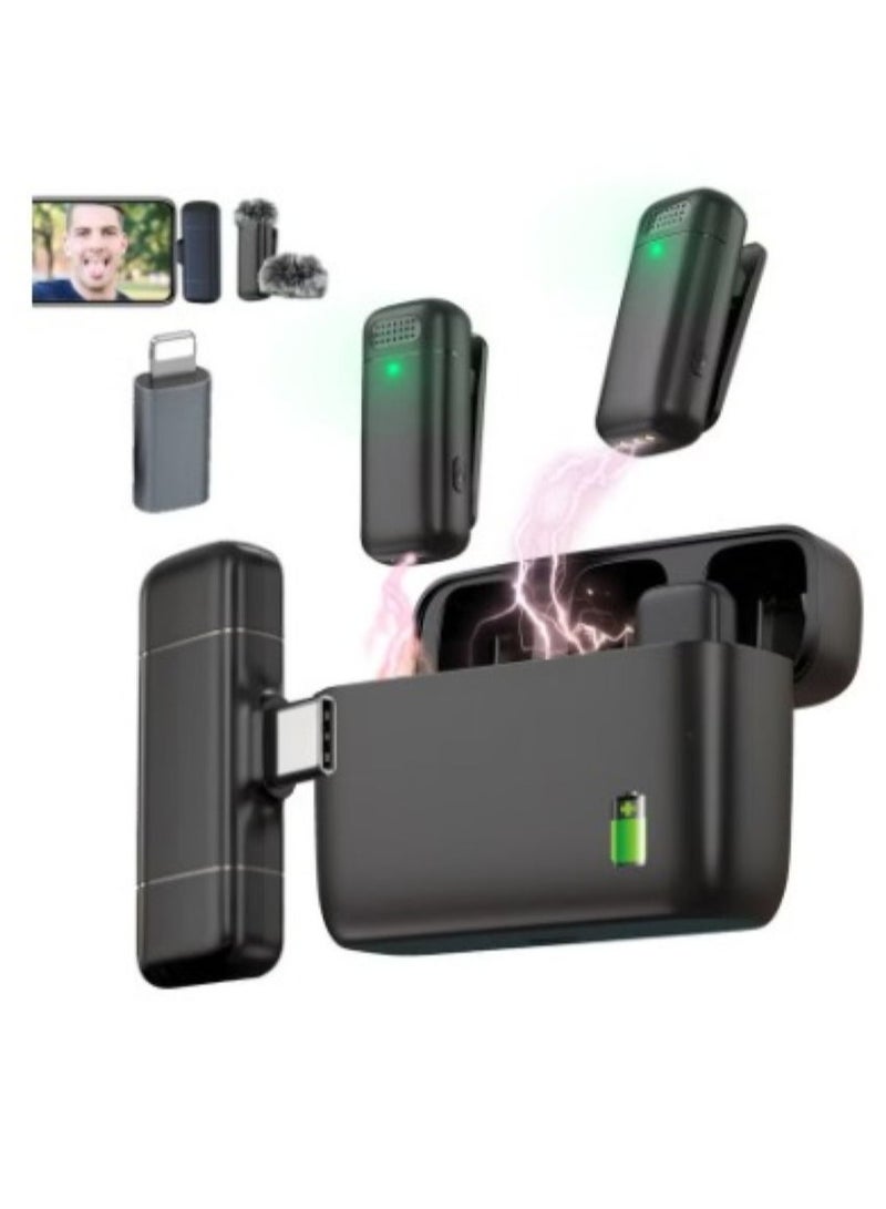 Wireless lavalier microphone for Type-C mobile phones, USB-C iPhone 15 charging case, noise- - Image 1