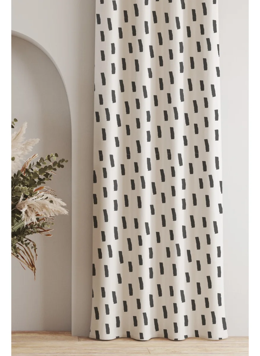 Ays Home Black Tiny Striped Pattern Room Background Curtain