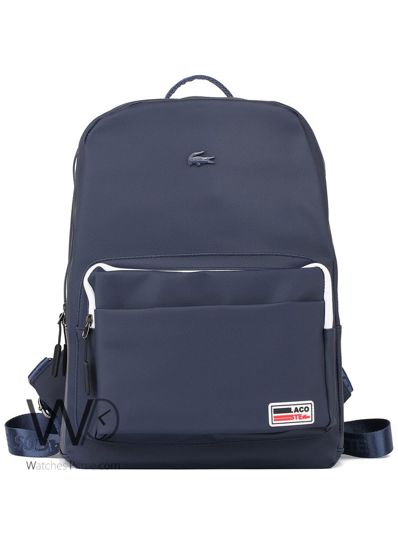 LACOSTE Lacoste Design Backpack Navy Blue Fiber Men Laptop Bag  - Image 2
