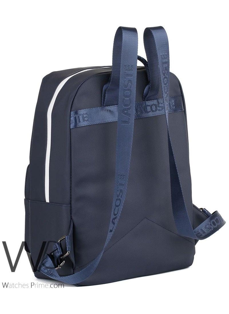 LACOSTE Lacoste Design Backpack Navy Blue Fiber Men Laptop Bag  - Image 5