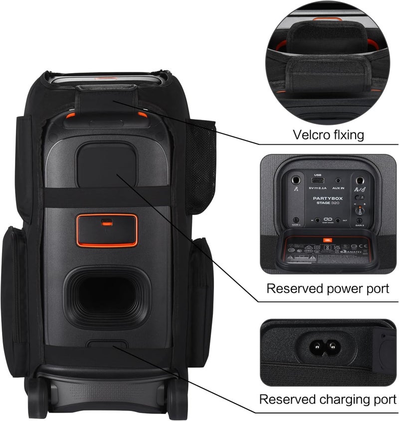 Travel Friendly Loudspeaker Case Enclosure for Bag with Padded Interior Accessory Pocket Holder Portable Accessories - Image 4