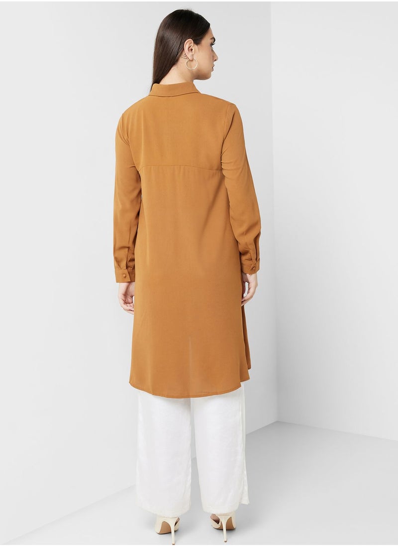 Khizana - Asymmetrical Button Down Tunic - Image 1