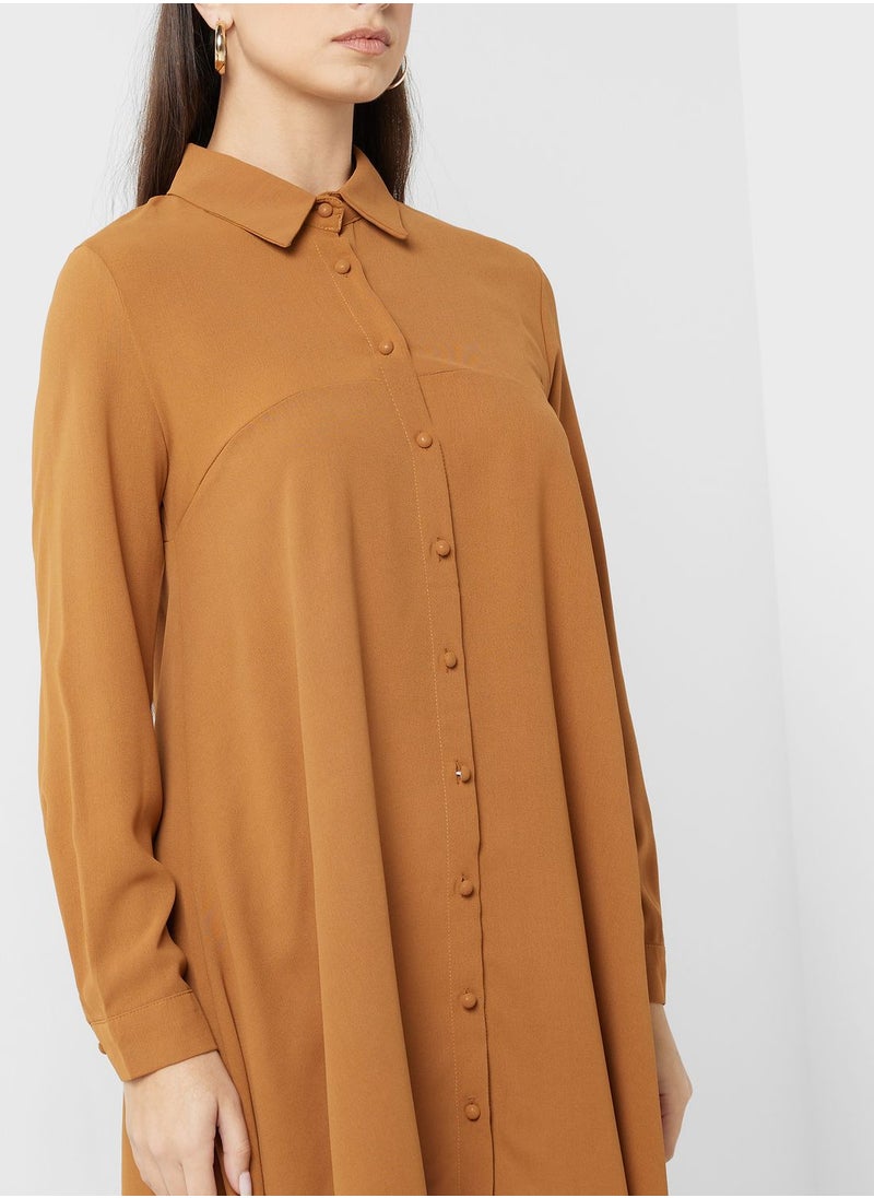 Khizana - Asymmetrical Button Down Tunic - Image 1