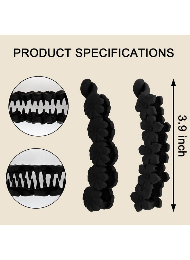 Hapdoo Hair Clips, 6PCS Daisy Flower Banana Clips for Medium Hair, Premium Acrylic Material, Mixed Colors Styles, Easy to Use, Hair Jaw Clips Barrettes Styling Accessories for Women Girls - Image 3