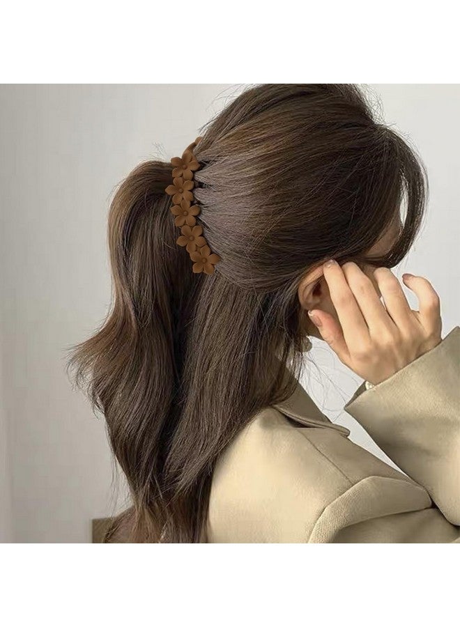 Hapdoo Hair Clips, 6PCS Daisy Flower Banana Clips for Medium Hair, Premium Acrylic Material, Mixed Colors Styles, Easy to Use, Hair Jaw Clips Barrettes Styling Accessories for Women Girls - Image 2