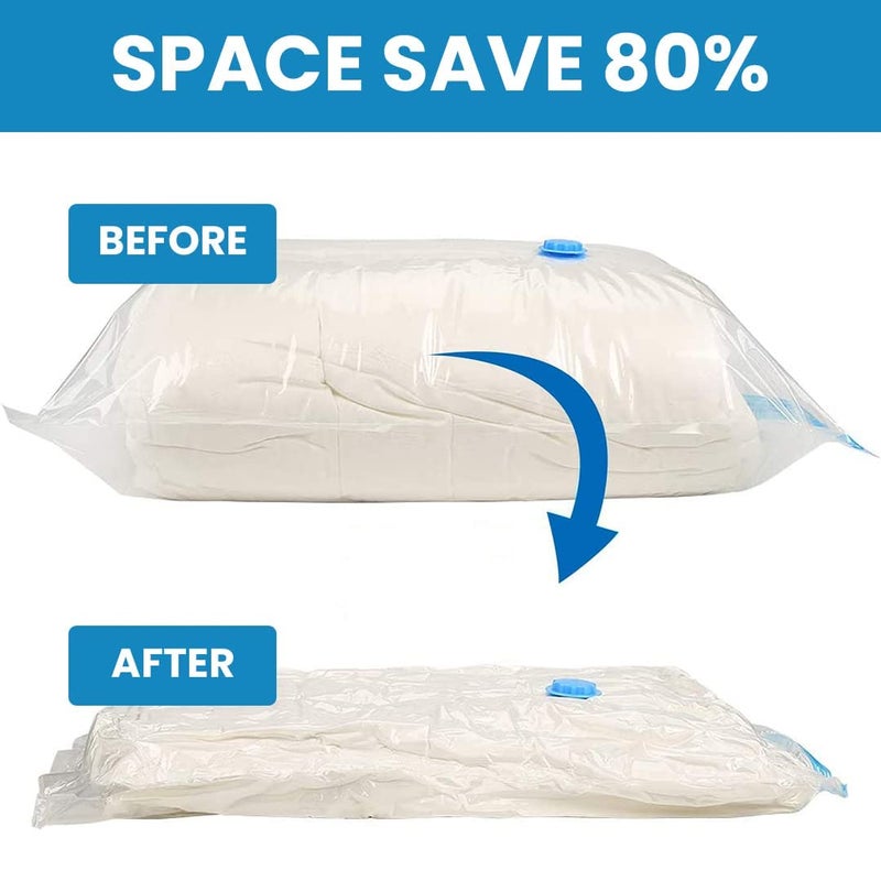 Avenn Avenn Vacuum Bags for Clothes with Pump 5 Pcs Reusable Vacuum Storage Bags with Ziplock and Hand Pump Space Saver Compression Sealer Bags for Travel Home 240x 60 cm 250x70 cm 160x 80 cm - Image 2