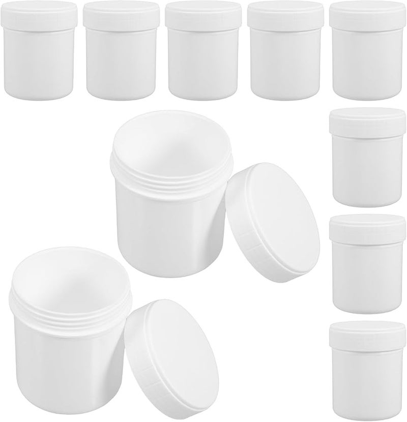 10Pcs 150ml White Airtight Plastic Storage Jars Wide Mouth Containers For Travel Cosmetic Food - Image 1