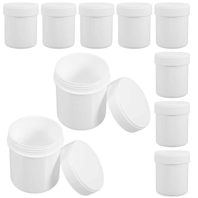 10Pcs 150ml White Airtight Plastic Storage Jars Wide Mouth Containers For Travel Cosmetic Food - Image 2