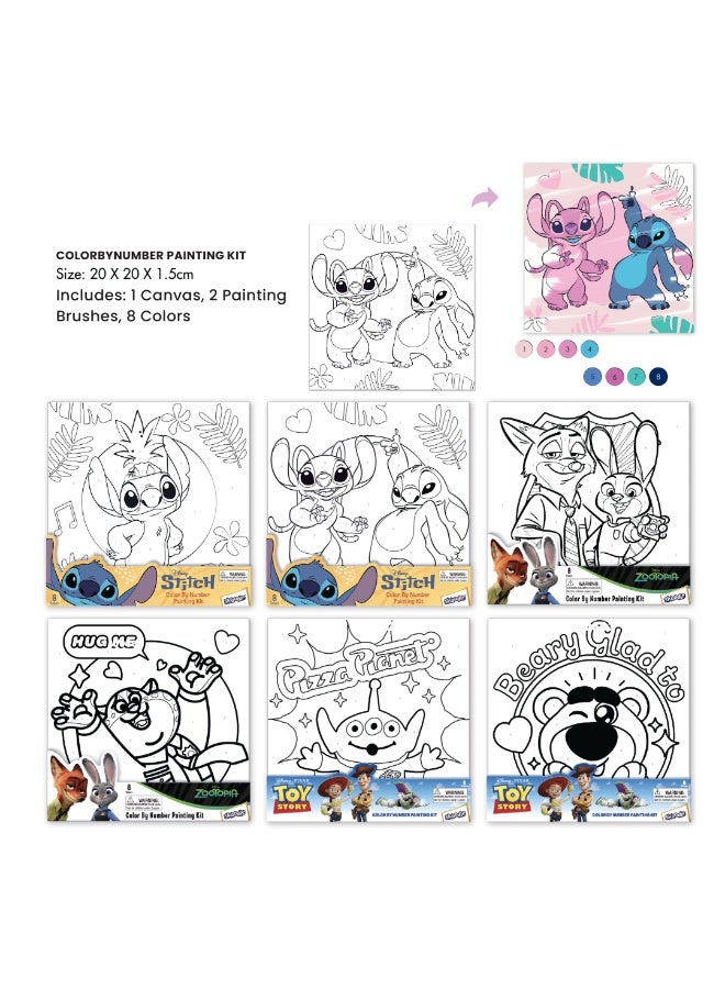Disney Toy Story Alien Color by Number Painting Kit | Canvas with Brushes | Learn Number Recognition & Color Matching | Educational Activity For Kids | Age 3+ - Image 2
