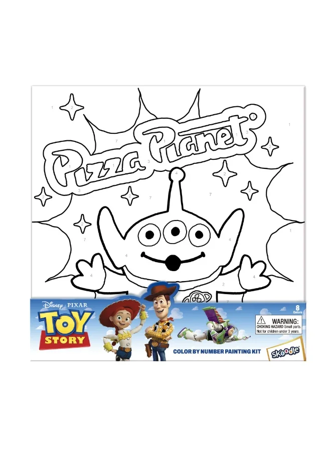 ديزني Toy Story Alien Color by Number Painting Kit | Canvas with Brushes | Learn Number Recognition & Color Matching | Educational Activity For Kids | Age 3+