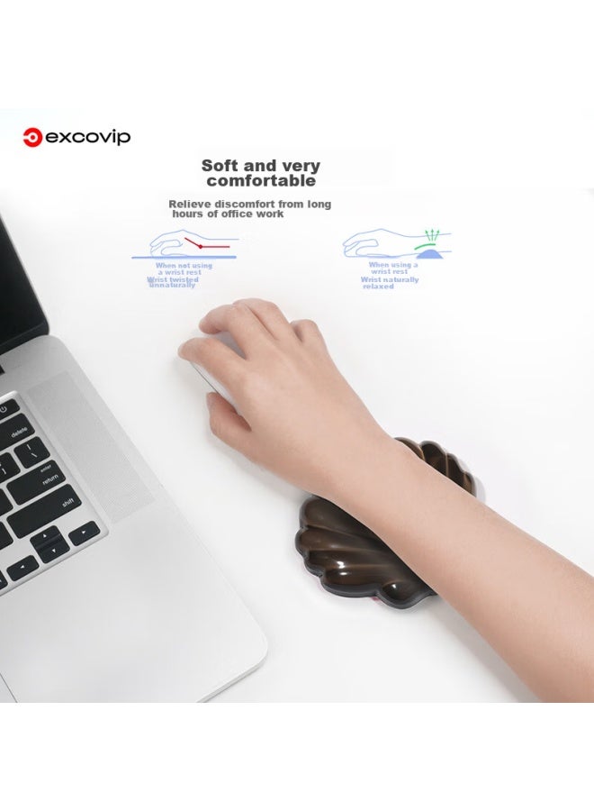 Exco Black Crystal Shell Mouse Wrist Pad, Silicone Large Wrist Rest, Cute Cartoon Hand Support, Mouse Pad, Wrist Guard, Laptop Keyboard Gaming Wrist Rest, Palm Support 0311 - Image 2