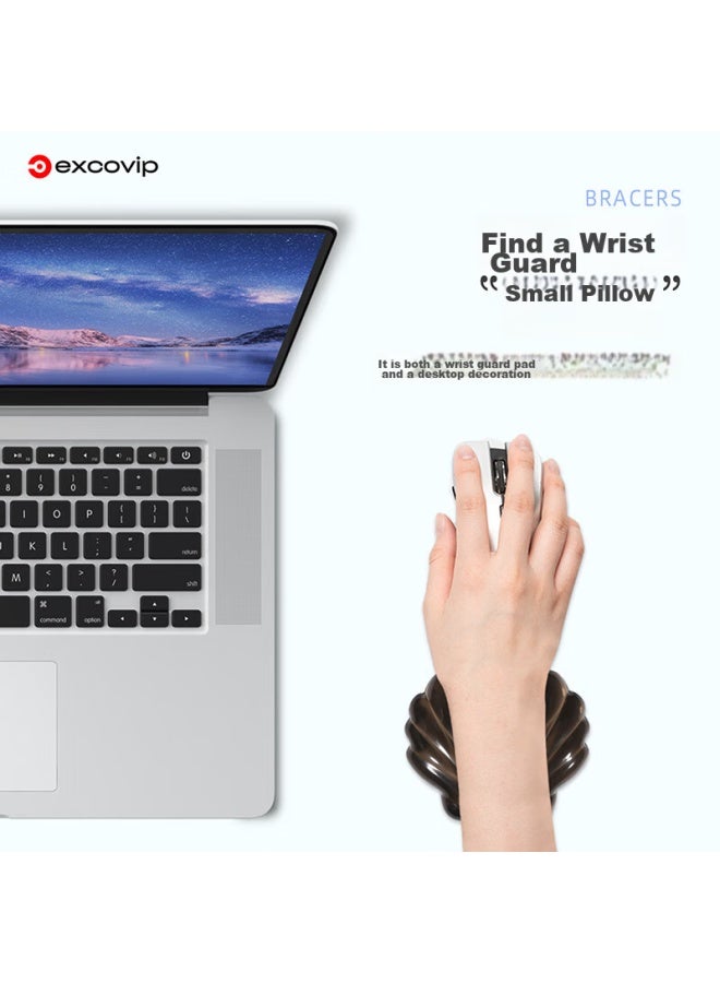 Exco Black Crystal Shell Mouse Wrist Pad, Silicone Large Wrist Rest, Cute Cartoon Hand Support, Mouse Pad, Wrist Guard, Laptop Keyboard Gaming Wrist Rest, Palm Support 0311 - Image 4