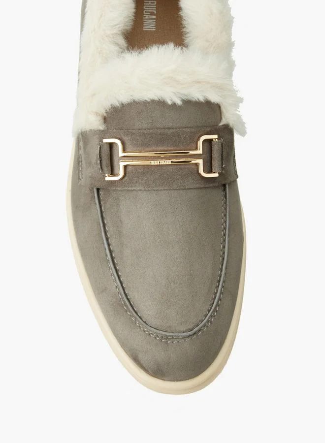 Renzo Ruganni GREY Women Faux Fur Slip-On Loafers for Women | Best Price UAE