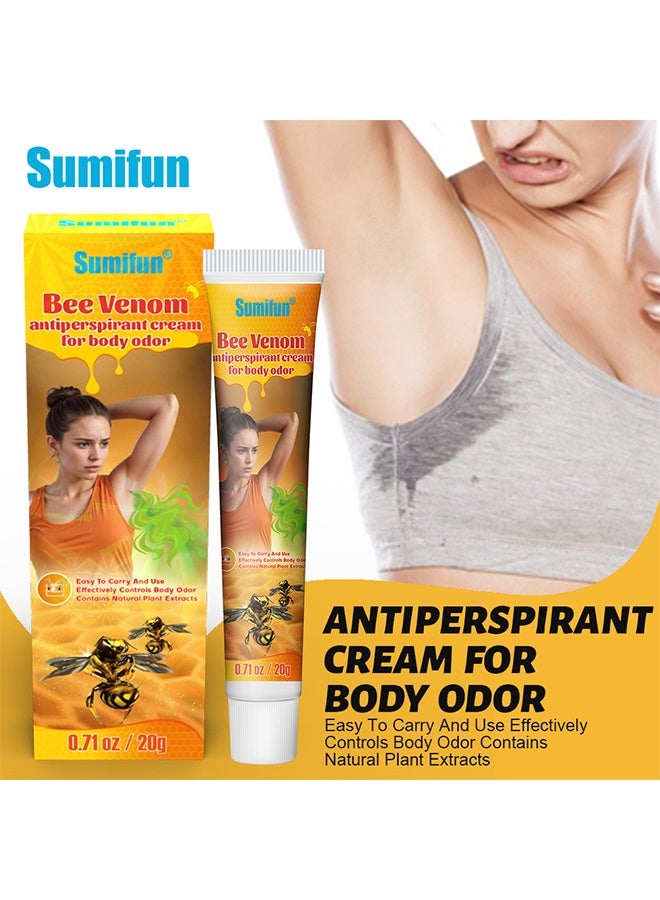 سوميفون كريم مزيل العرق بسم النحل لرائحة الجسم ورائحة الإبط، كريم لإزالة رائحة الجسم للرجال والنساء، يقلل العرق ويزيل الرائحة، 20 جرام - Image 2