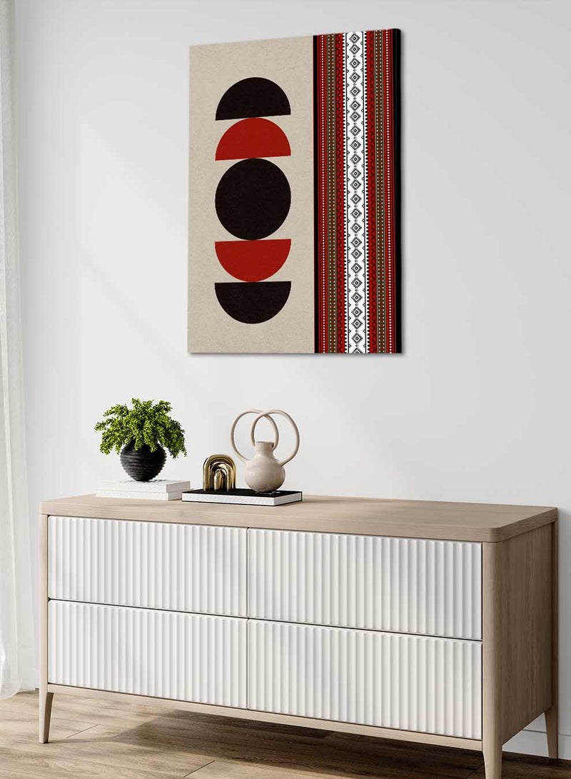 LOWHA Canvas Wall Art Stretched Over Wooden Frame with Saudi Inspired Pattern - Image 1