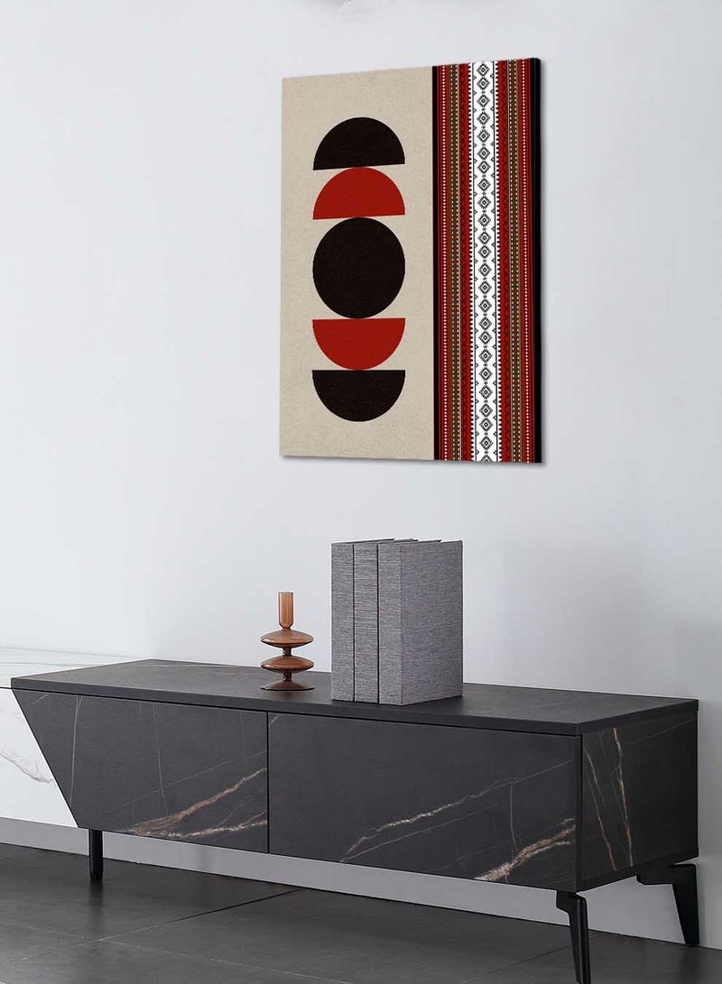 LOWHA Canvas Wall Art Stretched Over Wooden Frame with Saudi Inspired Pattern - Image 3