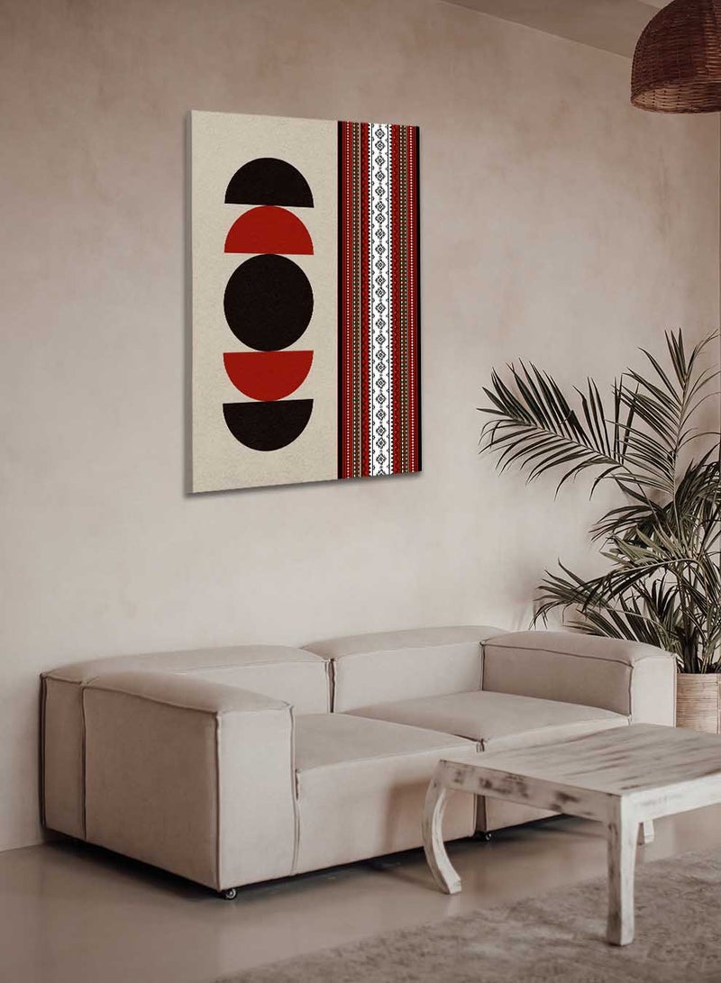 LOWHA Canvas Wall Art Stretched Over Wooden Frame with Saudi Inspired Pattern - Image 2