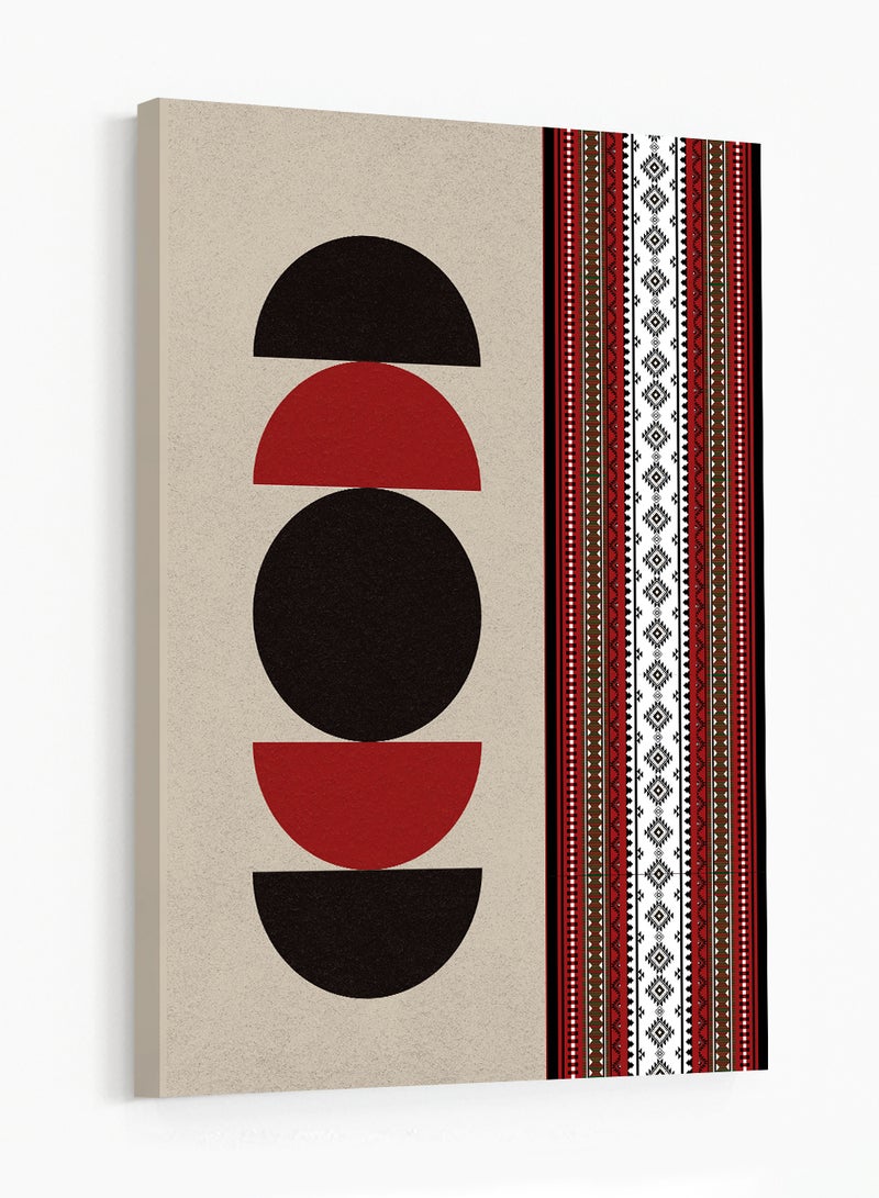 LOWHA Canvas Wall Art Stretched Over Wooden Frame with Saudi Inspired Pattern - Image 4