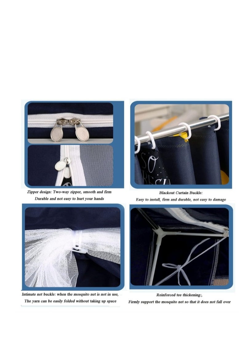 Y&D Bed Canopy Tents Curtain Strong Shading  Curtain Single Bed Tent Curtain Student Shading Cloth Bed Canopy Mosquito Net Student Sleep Privacy Protection  - Image 5