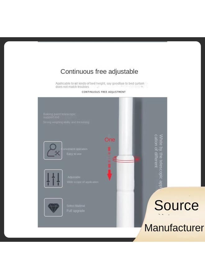 Bluejw Baking Paint Telescopic Bracket Student Shading Bed Curtain Mosquito Net Rod High Load-bearing Thickened Dormitory Upper And Lower Balls Universal Shelf - Image 4