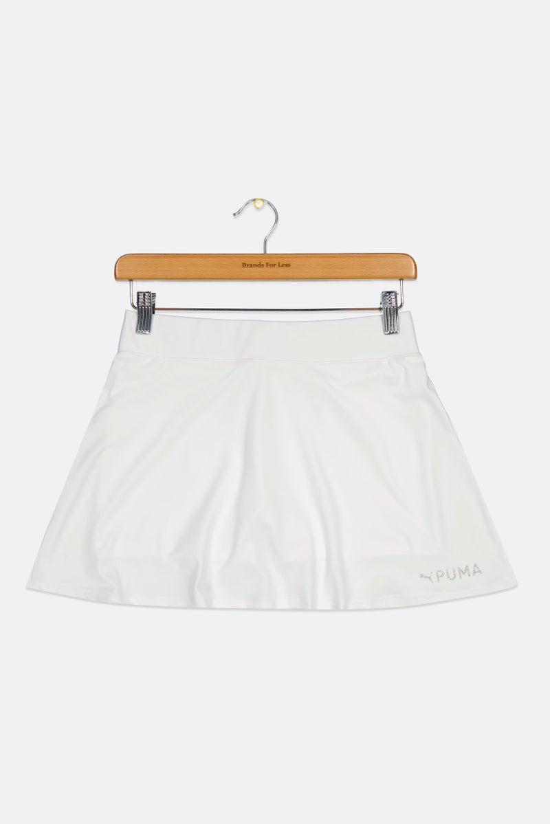 PUMA Kids Girl Sportwear Fit Brand Logo Outdoor Skort, White - Image 2