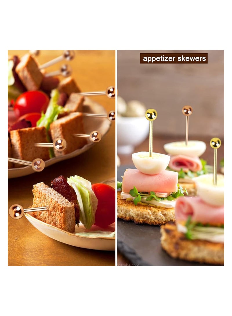 Bukela Cocktail Picks, 12 Pcs Reusable Stainless Steel Cocktail Garnish Toothpicks Set, For Drinks Fancy Drinks for Party Decoration Appetizers Fruit (4.3 Inches) - Image 3