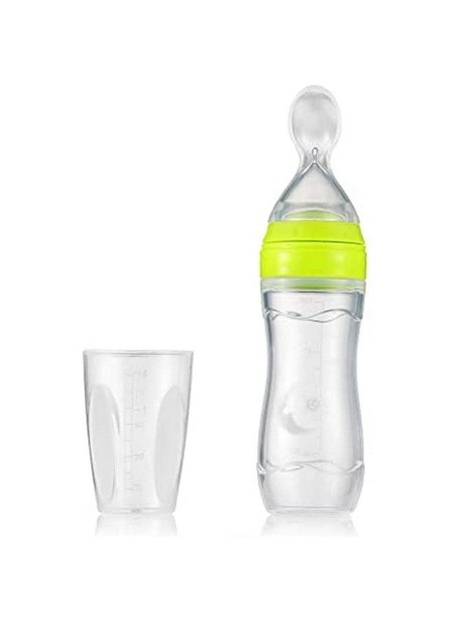 Safe-O-Kid 2 Easy Squeezy Silicone Food Feeder Feeder Spoon (Soft Tip) Bottle Green 90Ml Pack Of 2  - Image 5