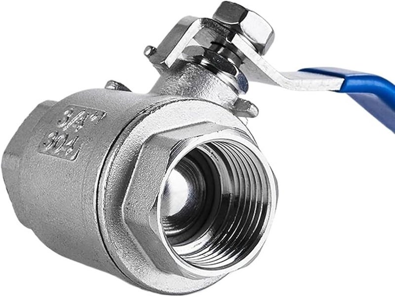 304 Stainless Steel Ball Valve Two Piece Water Distribution Switch Valve DN10 Size 201 Material - Image 1
